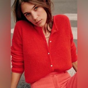 Sezane Gaspard Cardigan NWOT M Red